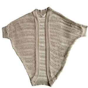 Miss Kelly Boho Cream Oversized Open Knit‎ Cocoon Cardigan Sz S/M Cottagecore